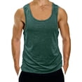 thumbnail image 2 of Xuniizn Tank Tops Mens Plus Size Crew Neck Tee Tops Sports Breathable Solid Color Sleeveless Muscle Shirts, S-3XL, 2 of 7