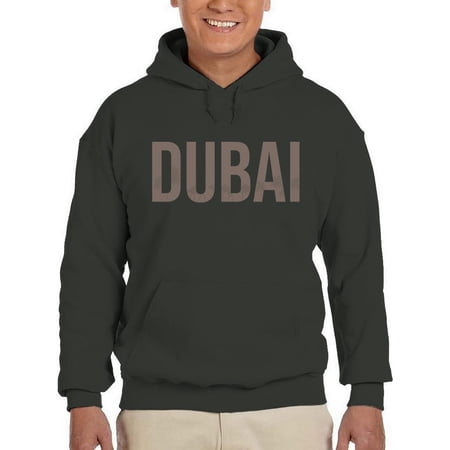 Dubai Bronze Lettering Banner Hoodie Men -Image by Shutterstock Male XX-Large