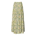 thumbnail image 6 of vigerkar Skirts for Women Summer Casual A Line Drawstring Low Waist Long Flowy Maxi Trendy Vacation Skirt 2025 Yellow, M, 6 of 6