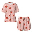 thumbnail image 4 of Kdxio Strawberry Print Pajamas Sets for Women Short-Sleeved Pjs with Lounge Shorts Two Piece Sleepwear S-4XL, 4 of 9