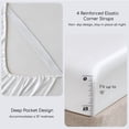 thumbnail image 3 of MR&HM Satin Sheet Set Queen 4 Pcs, Silky Elegant Luxurious Queen Size Bed Sheets, with Flat Sheet, Deep Pocket Fitted Sheet for Mattress and Matching Satin Pillow Cases (Queen Size, Ivory), 3 of 7