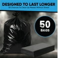 thumbnail image 3 of 55-60 Gallon Trash Bags Heavy Duty | 50 Count | Large Black Garbage Bags For Outdoor, Leaf, Commercial Use | Fits 50 Gallon, 55 Gal, 60 Gal Trash Cans, 3 of 7