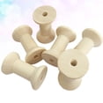 thumbnail image 5 of OUNONA Empty Wooden Spools for Sewing Use Unfinished for DIY Projects 10pcs Beige Synthic Material, 5 of 6