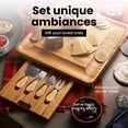 thumbnail image 2 of Machika Bamboo Cheese Board Set with Cutlery Knife Set (13 inches), 2 of 6