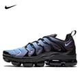 thumbnail image 2 of Zapatillas de running Nike Vapormax Plus para hombre y mujer, cómodas, de corte bajo, para uso diario, duraderas, con absorción de impactos, color blanco y azul, 2 of 5