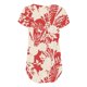 thumbnail image 2 of Gibobby Blusa de Trabajo de Manga Corta Camiseta plisada con estampado flores y cuello botones manga corta para mujer, camiseta informal con ajuste floral,(D,XL), 2 of 4