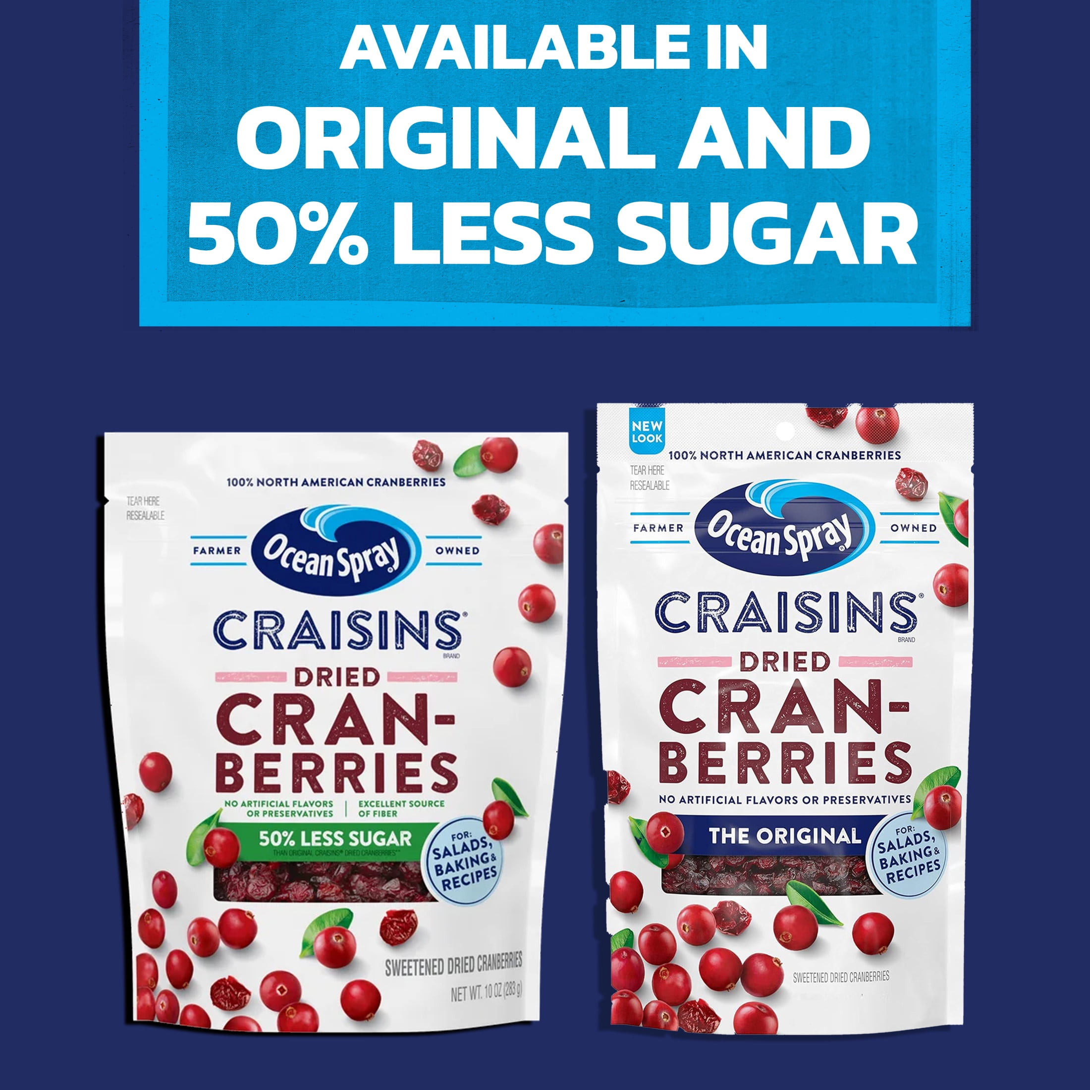 (5 pack) Ocean Spray® Craisins® Original Dried Cranberries, Dried Fruit, 1 oz Bricks, 12 Count