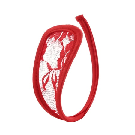 Odeerbi Women s Lace C-string Thong 2025 Valentine s Day Sexy Underwear Lace Invisible G-Strings Traceless Crotch Lingerie Red