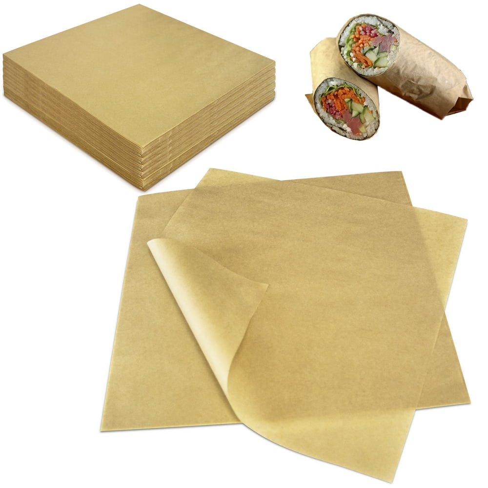 [1000 Sheets] 12x12 Inch Kraft Deli Paper Sheets Sandwich Wrap Natural