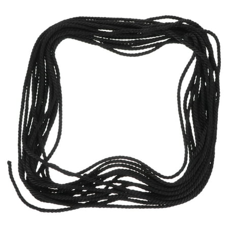 Pretyzoom Solid Braid Polyester Rope Drawstring Bag Black 1 Set