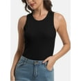 thumbnail image 7 of 3-pack Black Women Tank Tops Summer Sleeveless Basic Cami Top Shirt Slim Racerback Blouses, 7 of 7