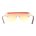 thumbnail image 2 of Luxurious Oversize Rimless Shield Flat Top Mobster Sunglasses Gold Orange Yellow, 2 of 4