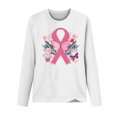 thumbnail image 3 of Cxenplz Women's Breast Cancer Awareness T-Shirts Cute Pink Ribbon Graphic Print Tees Tops Fall Casual Long Sleeve Crew Neck Dressy Shirts, 3 of 4