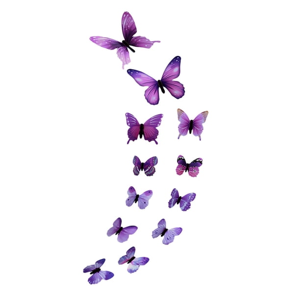 12 Unidades De Adhesivos Decorativos Luminosos Con Diseño De Mariposas Para Paredes, Decoración Magnética Para Habitaciones Bu