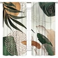 thumbnail image 2 of Mid Century Modern Curtains, Boho Aesthetic Tropical Palm Leaves Abstract Minimalist Sage Green Window Drapery Treatments for Bedroom Living Room Kitchen Bathroom 2 Panels, 84"x63" Inch, 2 of 5