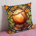 thumbnail image 3 of 4 Uds. Fundas Almohada Decorativas Lino Con Béisbol Vidrieras 45x45cm, 3 of 9