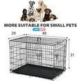 thumbnail image 3 of FDW 48 inch Foldable Metal Dog Crate for Large Dogs, Double Door, Divider, Removable Tray(Black), 3 of 7