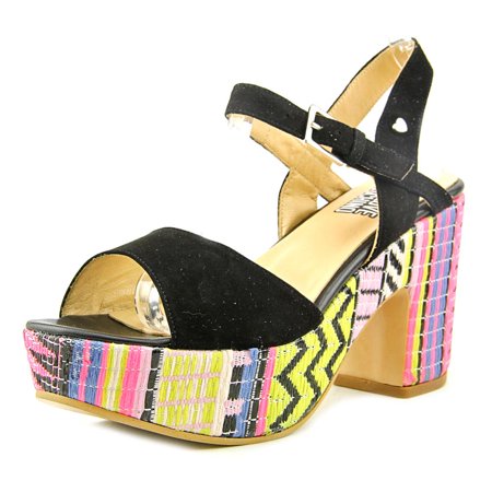 UPC 887349213779 product image for Love Moschino Striped Raffia Women US 5.5 Black Platform Sandal EU 36 | upcitemdb.com