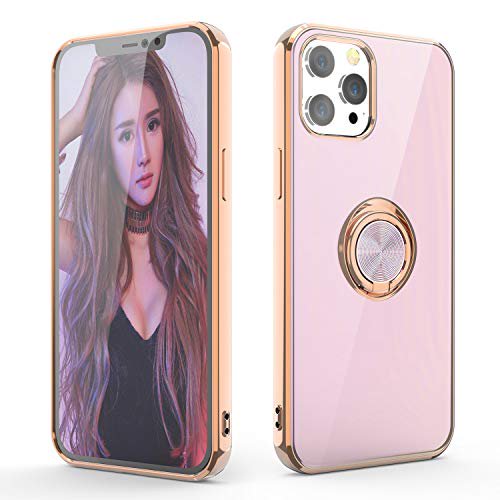 Watache For Iphone 12 Pro Max Case Slim Fit Protective Case Cover With Ring Holder Kickstand Magnetic Car Mount Feature For Iphone 12 Pro Max 6 7 Inch Light Purple Walmart Com Walmart Com