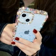 thumbnail image 5 of Compatible with iPhone Case,Luxury Crystal Glitter Bling Sparkly Diamond Pattern Camera Lens Protection Clear Soft Shockproof Cover Phone Case (White,iPhone 11), 5 of 7