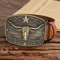 thumbnail image 4 of Cowboy Belt Buckle for Men Western Cowgirl Rodeo Longhorn Bull Belt Buckles, 4 of 7
