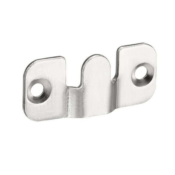 Uxcell Flush Mount Bracket, 1.73''x0.04'' Zinc Plated Wall Mount Clip Hook for Picture Frame Hanger 20 Pcs