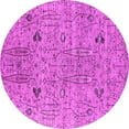 thumbnail image 1 of Ahgly Company Indoor Round Oriental Pink Industrial Area Rugs, 7' Round, 1 of 4