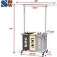 thumbnail image 3 of Clasificador de ropa simple para el hogar, 3 bolsas con barra para colgar, 3 of 9
