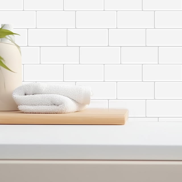 SHOWERORO Bathroom Backsplash Wall Stickers Thicker Design White For Home Decor