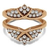 10k Solid Gold Brilliant Moissanite X Style Triple Row Anniversary Ring Guard (0.42ctw)