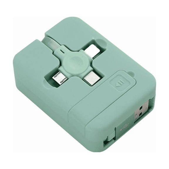 3-in-1 Retractable Charging Cable - Green