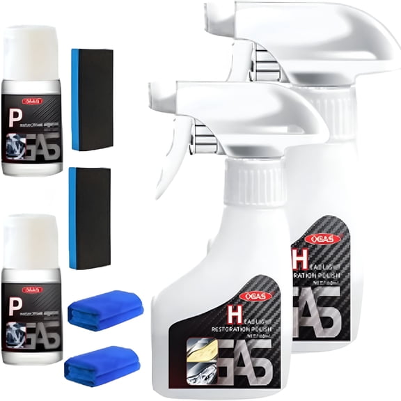 RAGUPEL Headlight Restoration Spray - Automotive Headlamp Restoration Fluid Kit, Clear Coating Polish Refurbisher, Vehicles That Restores Clarity, Yellowing & Scratches UV Protection (2set)