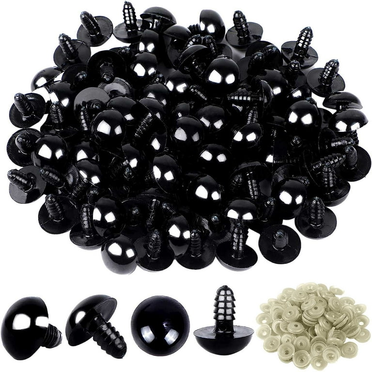 Sehao Buttons 120pcs Black Crochet Eyes Bulk With Washers For