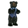 24" Extra Soft Standing Plush Black Bear in Blue Vest and Bow Tie Stuffed Animal