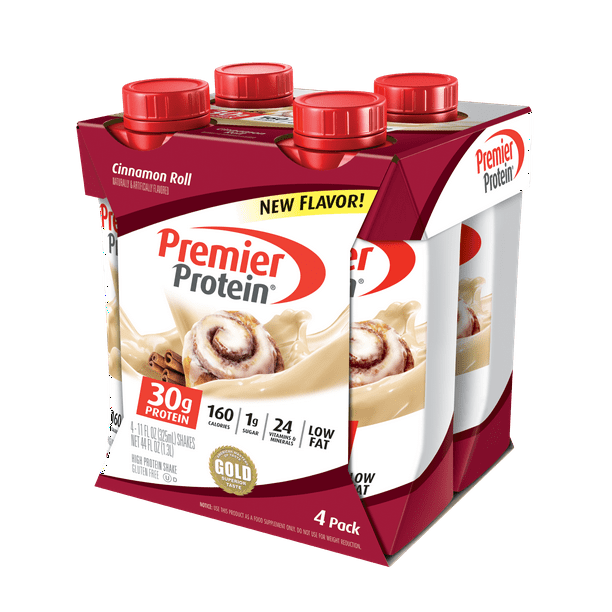 Premier Protein Shake, Cinnamon Roll, 30g Protein, 11 Fl Oz, 4 Ct
