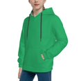 thumbnail image 2 of Kll Unisex Kids Boys Girls Hooded Pocket Pullover Hoodies-Forestgreen, 2 of 9