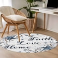 thumbnail image 4 of Round Area Rug 3 Ft, Farmhouse Washable Non-Slip Circle Carpet for Living Room/Bedroom, Blue Country Texas Star Vintage Berries Wooden Low-Profile Small Floor Mats Collection Rugs for Indoor, 4 of 8