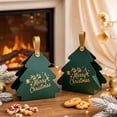 thumbnail image 4 of Christmas Tree Gift Box,Foldable Candy Packaging Box with Faux Leather Handle,Green Cardboard Party Favor Box for Xmas Treats and Small Presents, 4 of 6