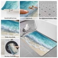 thumbnail image 6 of Aqua Blue Beach Bath Mat 3 Piece Bathroom Rug Set, Coastal Seawaves Sand Shore Scenery Non Slip Bath Rug Contour Mat and Toilet Lid Cover, Absorbent Shower Mats Soft Bath Rugs and Mats Sets, 6 of 8