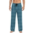 thumbnail image 4 of purcolt Mens Plaid Pajama Pants Drawstring Elastic Waist Lightweight Sleep Pants Lounge Pants Sleepwear PJ Bottoms with Pockets, 4 of 7