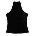thumbnail image 4 of Adeawade Womens Tops Sleeveless Solid Color Crop T Shirts Criss Cross Halter Neck Classic Tee Daily Wear Xs Black, 4 of 5