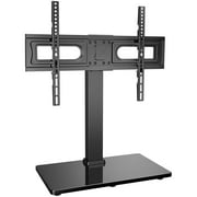 MountFTV Universal Swivel Tabletop TV Stand for 37-75 inch TVs, Desktop TV Base Stand with Height Adjustable, Hold up to 99LBS, Max 600x400mm