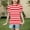 Red, variant on Umbreon Girls T-Shirt Short Sleeve Cre W Neck Striped Print Blouse Tops Summer Casual Beach Vacation Clothes 4-15 Years