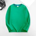 thumbnail image 5 of Ulanda Girls Long Sleeve T Shirts Toddler Kids Basic Crew Neck Tees Cotton Layering Tops (Green, 6-7 Years), 5 of 9