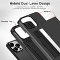 thumbnail image 3 of for iPhone 15 Pro Case with Card Holder Heavy Duty Dual Layer Shockproof iPhone 15 Pro Wallet Case Hidden Card Slot Slim Phone Case for iPhone 15 Pro for Women&Men(Black), 3 of 14