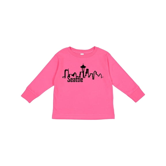Inktastic Seattle Skyline Boys or Girls Long Sleeve Toddler T-Shirt