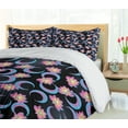 thumbnail image 5 of Ambesonne Bohemian Duvet Cover Sets, Ombre Lotus and Crescent, 2-Queen, Dark Blue Grey and Multicolor, 5 of 7