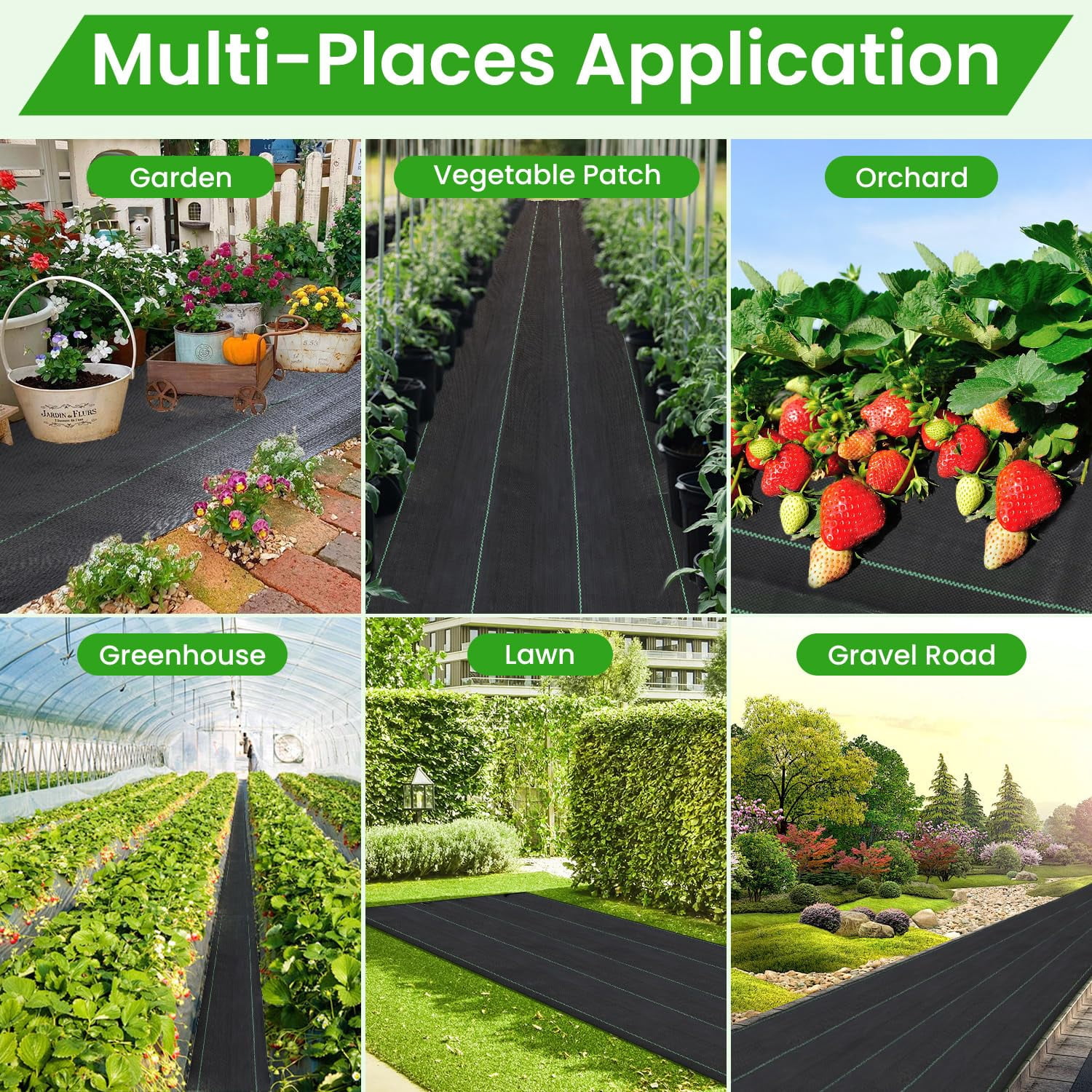 Weed Barrier Fabric  3x300ft Landscape 3.2oz Heavy Duty Durable Woven Geotextile High Permeability Ground Cover Mat Driveway Garden Control Cloth With 20 U-securing Pegs