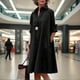 thumbnail image 4 of Vestido Zhyaj con botones, manga larga, lunares negros, talla grande, 4 of 6