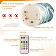 thumbnail image 4 of Eucalyptus Leaves Watercolor Flickering Flameless Candles Battery Operated with Remote Timer LED Pillar Candles Set of 2, 4 of 7
